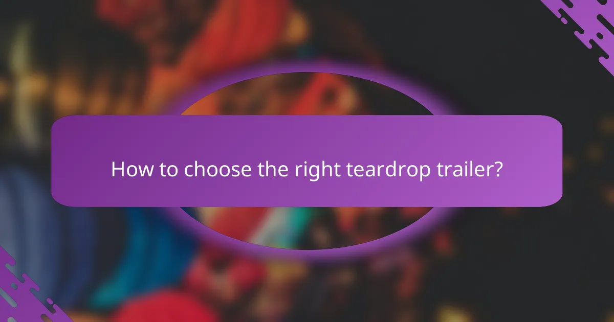 How to choose the right teardrop trailer?