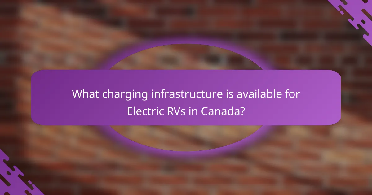 What charging infrastructure is available for Electric RVs in Canada?